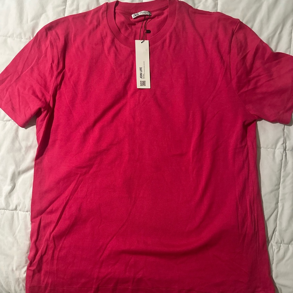 Zara Vivid Pink Short Sleeve Tee